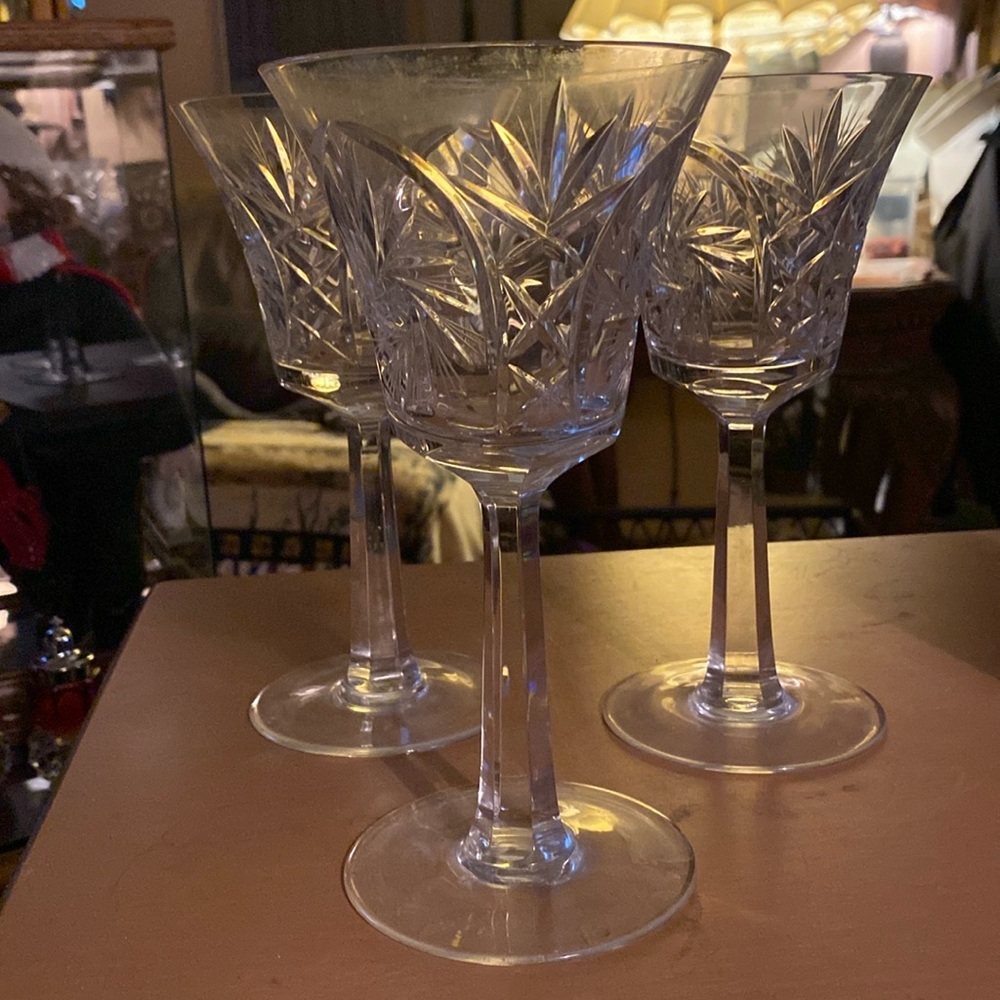 NACHTMANN Crystal Andernach Red Wine 6" Glasses Bavaria Germany Set of 3